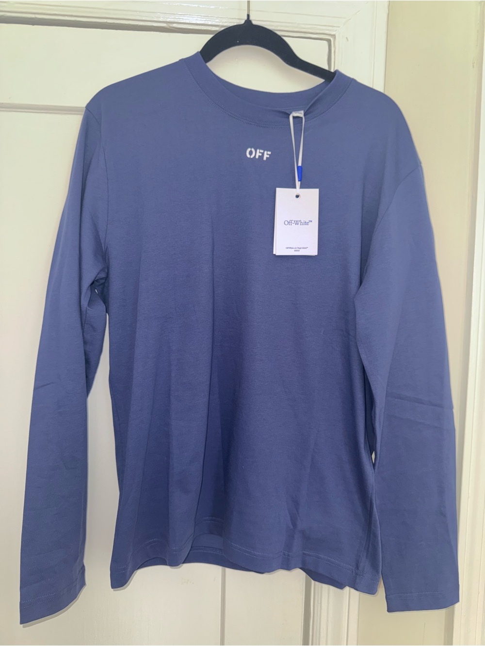 Off-White Men’s Long Sleeve Crewneck Shirt - Slate Blue